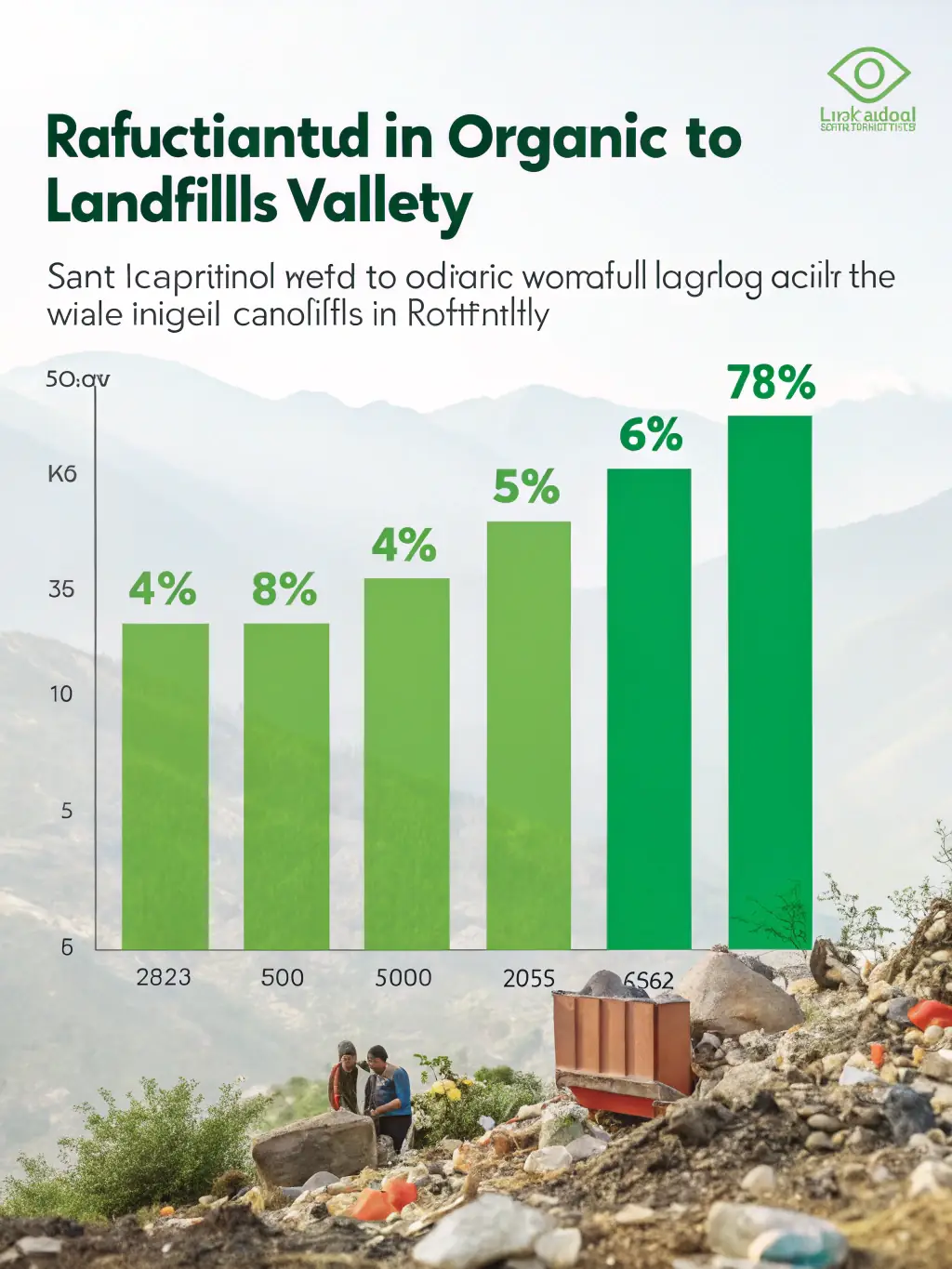 A visual representation of the amount of waste diverted from landfills by Recycle ta Planète Solidarité, using an infographic or a compelling image.